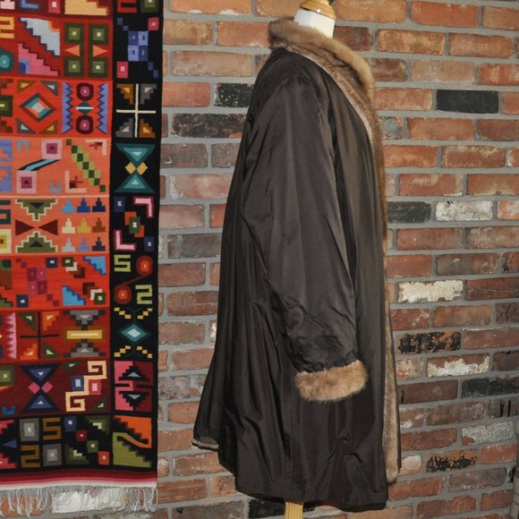 Majestic CANADA Pastel Honey Blonde Sheared MINK FUR LONG Coat Jacket - Picture 13 of 16